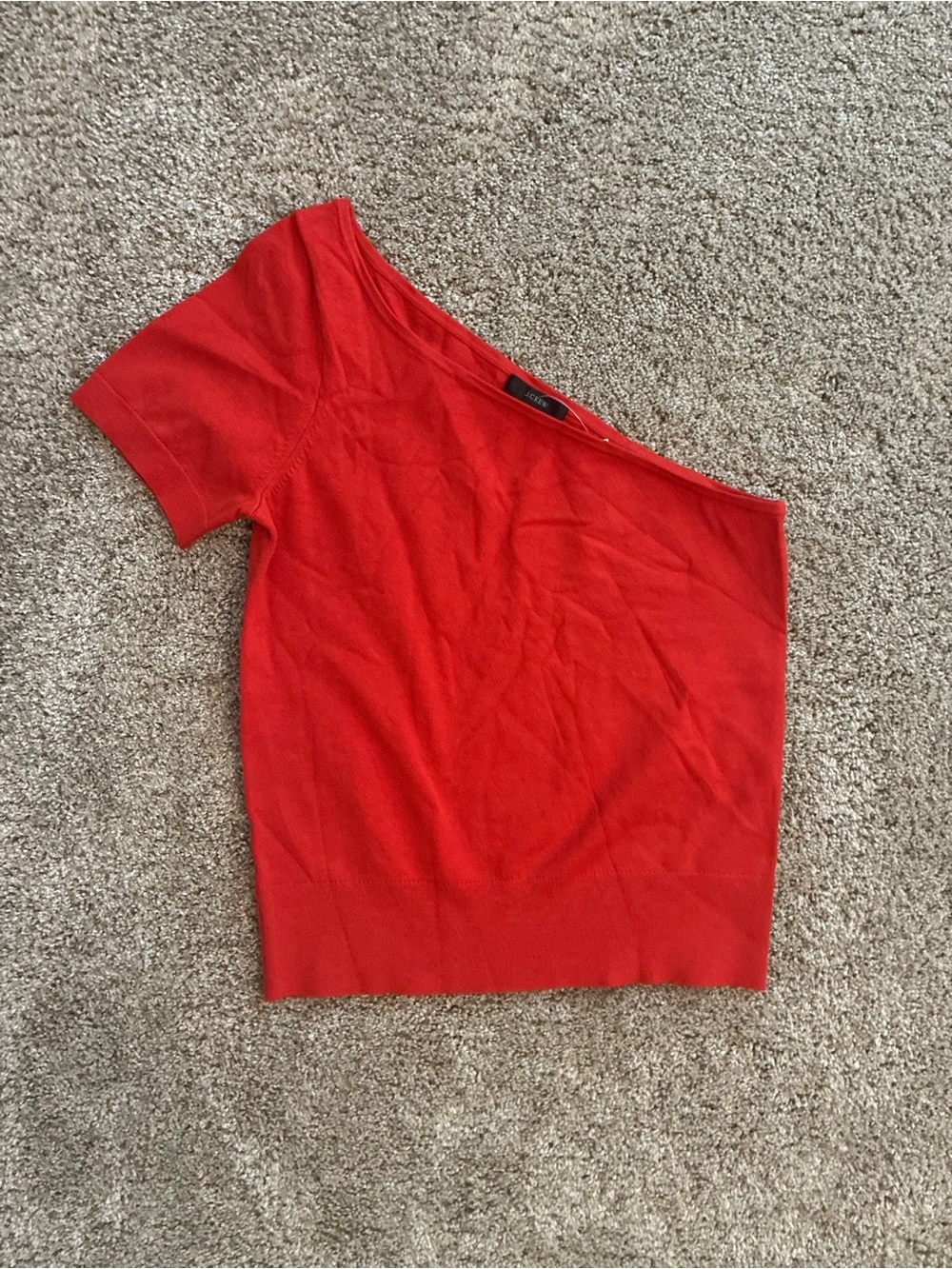 NWT J. Crew Asymmetrical One-Shoulder Red Women’s Top